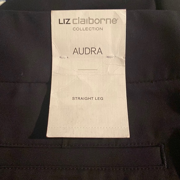 NAVY LIZ CLAIBORNE AUDRA STRAIGHT LEG PANTS - Picture 5 of 7